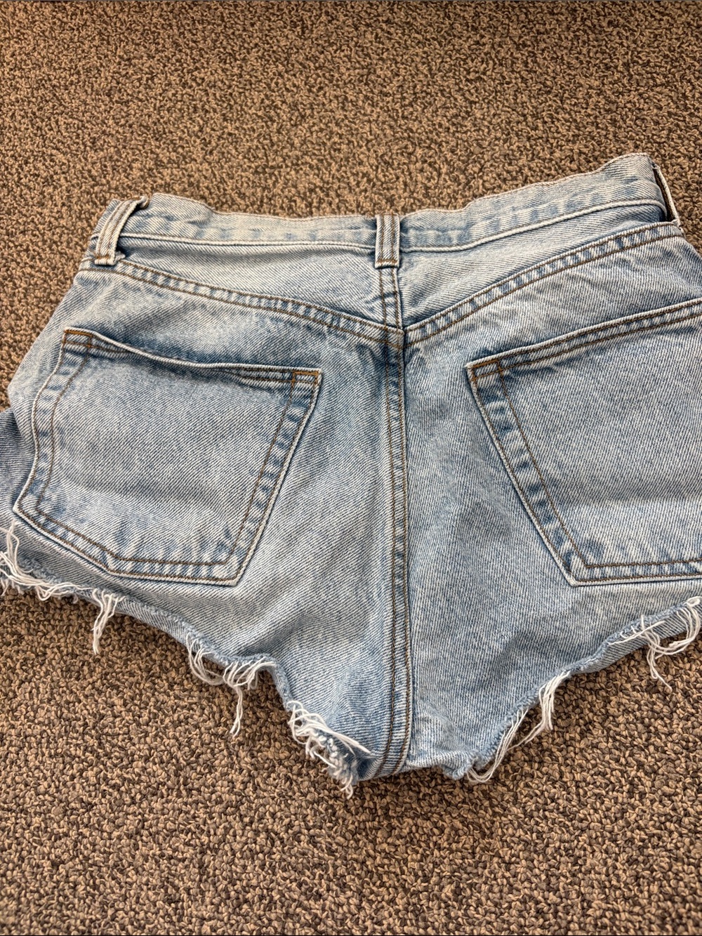 Brandy Melville Light Blue Distressed Denim Cutoff Shorts - Picture 3 of 3